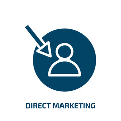 Poster - direct marketing icon from general collection. Filled direct marketing, marketing, internet glyph icons isolated on white background. Black vector direct marketing sign, symbol for web design and
