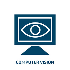 Poster - computer vision icon from general collection. Filled computer vision, computer, business glyph icons isolated on white background. Black vector computer vision sign, symbol for web design and mobile