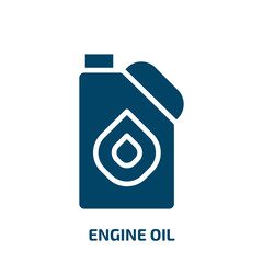 Poster - engine oil icon from general collection. Filled engine oil, auto, vehicle glyph icons isolated on white background. Black vector engine oil sign, symbol for web design and mobile apps