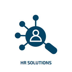 Poster - hr solutions icon from general collection. Filled hr solutions, hr, solution glyph icons isolated on white background. Black vector hr solutions sign, symbol for web design and mobile apps