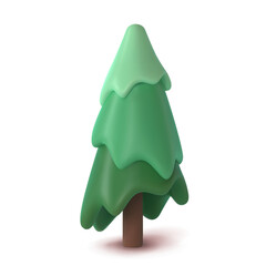 Poster - Abstract fir tree isolated on a white background. 3d rendering vector illustration