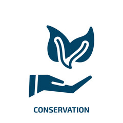 Poster - conservation icon from nature collection. Filled conservation, recycling, recycle glyph icons isolated on white background. Black vector conservation sign, symbol for web design and mobile apps