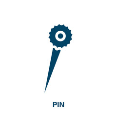 Poster - pin icon from sew collection. Filled pin, map, internet glyph icons isolated on white background. Black vector pin sign, symbol for web design and mobile apps