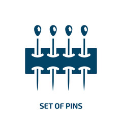 Poster - set of pins icon from sew collection. Filled set of pins, pin, map glyph icons isolated on white background. Black vector set of pins sign, symbol for web design and mobile apps