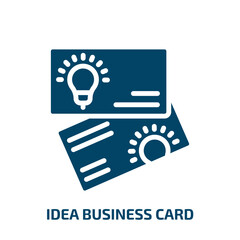 Poster - idea business card icon from other collection. Filled idea business card, idea, business glyph icons isolated on white background. Black vector idea business card sign, symbol for web design and