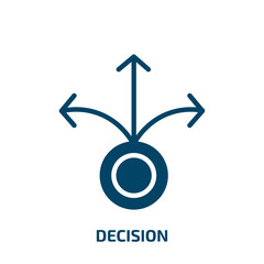 Poster - decision icon from startup stategy and success collection. Filled decision, internet, business glyph icons isolated on white background. Black vector decision sign, symbol for web design and mobile