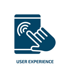 Poster - user experience icon from startup stategy and success collection. Filled user experience, experience, user glyph icons isolated on white background. Black vector user experience sign, symbol for web