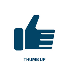 Poster - thumb up icon from success collection. Filled thumb up, up, hand glyph icons isolated on white background. Black vector thumb up sign, symbol for web design and mobile apps