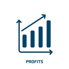 Poster - profits icon from success collection. Filled profits, business, profit glyph icons isolated on white background. Black vector profits sign, symbol for web design and mobile apps