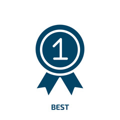Poster - best icon from success collection. filled best, award, medal glyph icons isolated on white backgroun