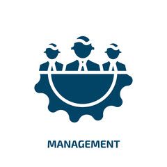 Poster - management icon from startup stategy and success collection. Filled management, business, work glyph icons isolated on white background. Black vector management sign, symbol for web design and mobile