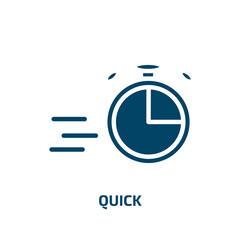 Poster - quick icon from startup stategy and success collection. Filled quick, business, service glyph icons isolated on white background. Black vector quick sign, symbol for web design and mobile apps