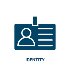 Poster - identity icon from startup stategy and success collection. Filled identity, business, office glyph icons isolated on white background. Black vector identity sign, symbol for web design and mobile apps