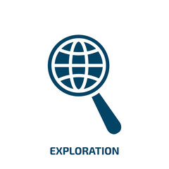 Poster - exploration icon from startup stategy and success collection. Filled exploration, explore, research glyph icons isolated on white background. Black vector exploration sign, symbol for web design and