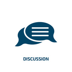Poster - discussion icon from startup stategy and success collection. Filled discussion, business, people glyph icons isolated on white background. Black vector discussion sign, symbol for web design and