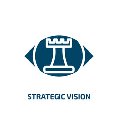 Poster - strategic vision icon from startup stategy and success collection. Filled strategic vision, business, vision glyph icons isolated on white background. Black vector strategic vision sign, symbol for
