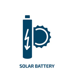 Poster - solar battery icon from technology collection. Filled solar battery, eco, energy glyph icons isolated on white background. Black vector solar battery sign, symbol for web design and mobile apps