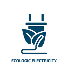 Poster - ecologic electricity icon from technology collection. Filled ecologic electricity, energy, ecology glyph icons isolated on white background. Black vector ecologic electricity sign, symbol for web