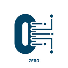 Poster - zero icon from technology collection. filled zero, collection, simple glyph icons isolated on white 