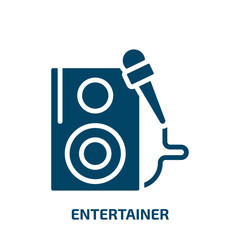 Poster - entertainer icon from technology collection. Filled entertainer, entertainment, play glyph icons isolated on white background. Black vector entertainer sign, symbol for web design and mobile apps