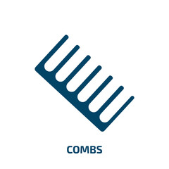 Poster - combs icon from tools and utensils collection. Filled combs, beauty, comb glyph icons isolated on white background. Black vector combs sign, symbol for web design and mobile apps