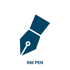 Poster - ink pen icon from tools and utensils collection. Filled ink pen, pen, ink glyph icons isolated on white background. Black vector ink pen sign, symbol for web design and mobile apps