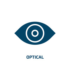 Poster - optical icon from tools and utensils collection. Filled optical, business, view glyph icons isolated on white background. Black vector optical sign, symbol for web design and mobile apps