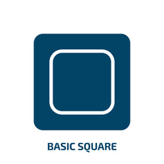 Poster - basic square icon from tools and utensils collection. Filled basic square, square, simple glyph icons isolated on white background. Black vector basic square sign, symbol for web design and mobile