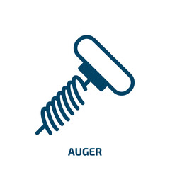 Poster - auger icon from tools and utensils collection. Filled auger, power, industrial glyph icons isolated on white background. Black vector auger sign, symbol for web design and mobile apps