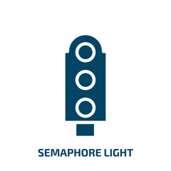 Poster - semaphore light icon from tools and utensils collection. Filled semaphore light, traffic, light glyph icons isolated on white background. Black vector semaphore light sign, symbol for web design and