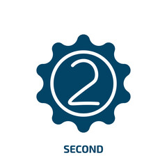 Poster - second icon from tools and utensils collection. Filled second, timer, hour glyph icons isolated on white background. Black vector second sign, symbol for web design and mobile apps