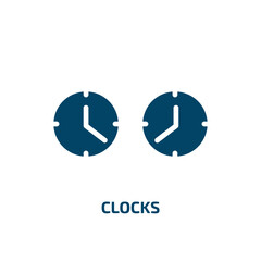 Poster - clocks icon from tools and utensils collection. Filled clocks, clock, timer glyph icons isolated on white background. Black vector clocks sign, symbol for web design and mobile apps