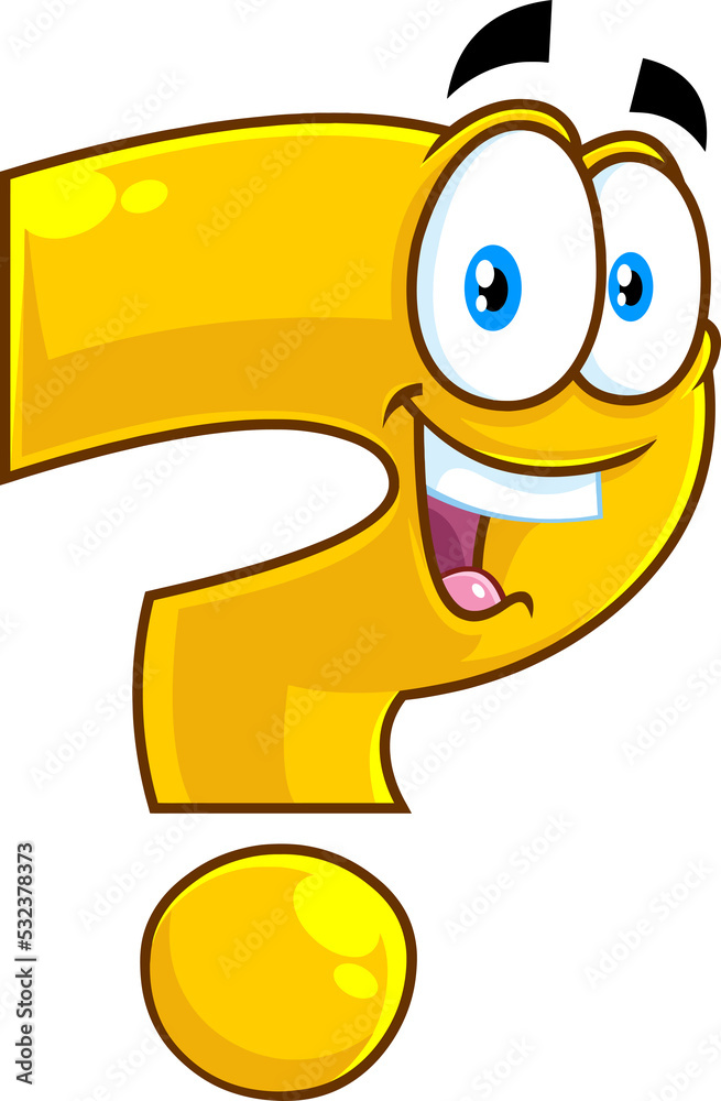 Happy Yellow Question Mark Cartoon Character Talking. Hand Drawn ...