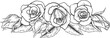 A roses woodcut vintage style flower floral design