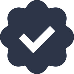Poster - Check mark icons in dark grey colors. Social media verified signs.