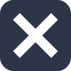 Poster - Cross mark icon in square. Wrong signs in dark grey colors.