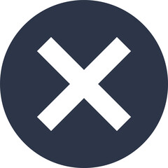 Poster - Cross mark icon in circle. Wrong signs in dark grey colors.