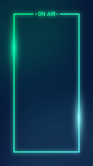 Poster - Vertical rectangle shape glow border on the black background. Abstract dark design element.