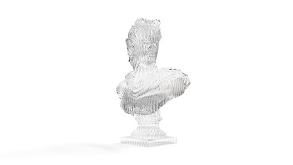 Wall Mural - 3d render glass bust on a white background art background minimalism