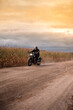 © Dmitri Krasovski - Photo of a motorcyclist at sunset.