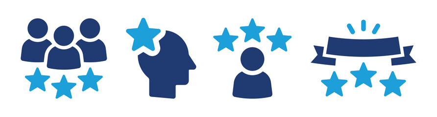 Poster - Customer experience icon set. Feedback rating symbol. Client satisfaction concept. Vector illustration.