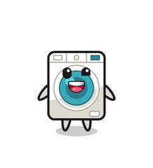 Canvas Print - illustration of an washing machine character with awkward poses