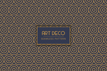 Geometrical circles elegant art deco abstract seamless pattern modern design