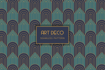 geometrical architectural smooth and curve lines elegant art deco dark background seamless repeat pa