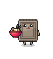 Poster - cute carpet character eating noodles