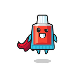 Poster - the cute toothpaste character as a flying superhero