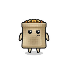 Sticker - cute wheat sack character with suspicious expression