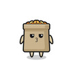 the bored expression of cute wheat sack characters