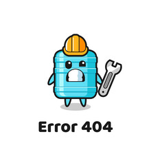 Canvas Print - error 404 with the cute gallon water bottle mascot