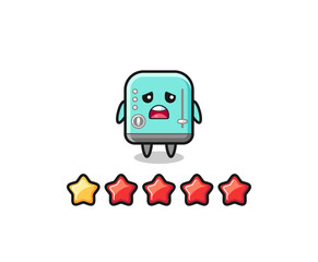 Canvas Print - the illustration of customer bad rating, toaster cute character with 1 star